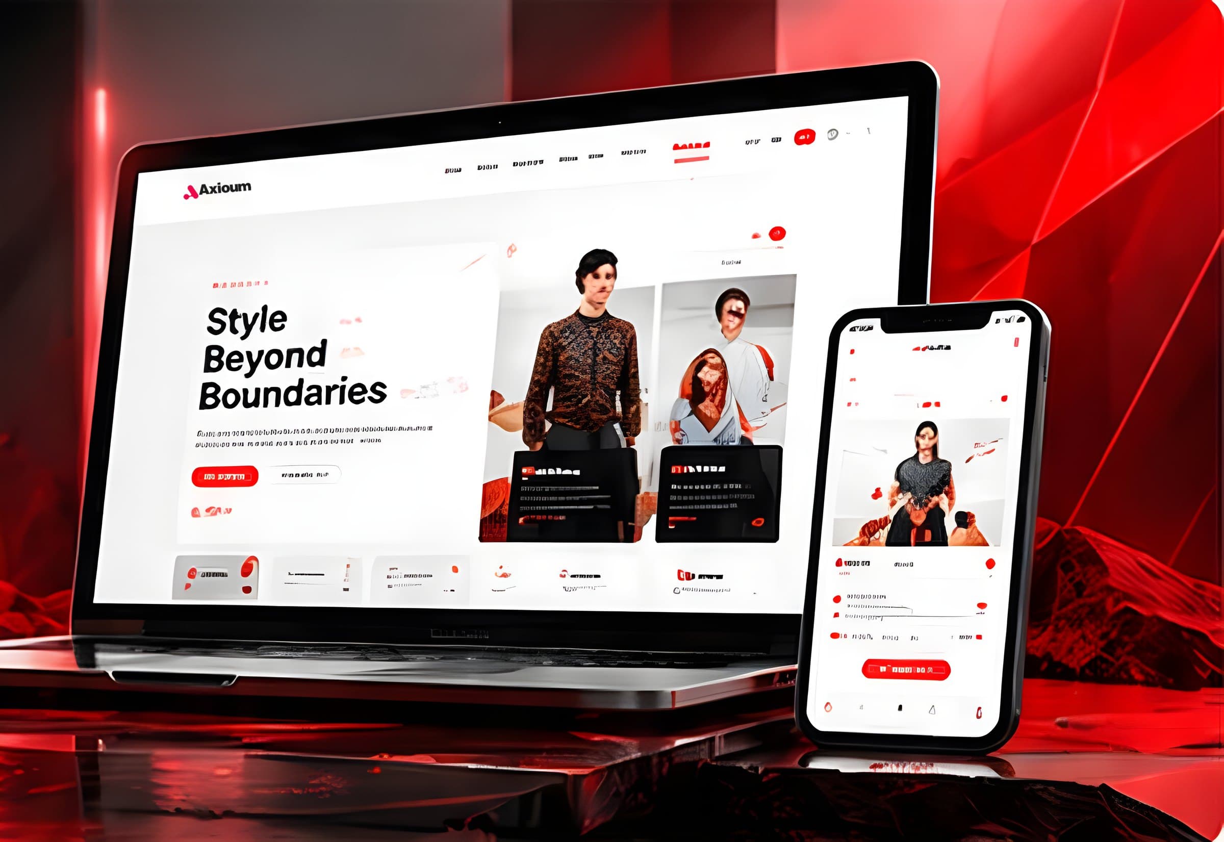 E-commerce Website shown on laptop and smartphone mockups